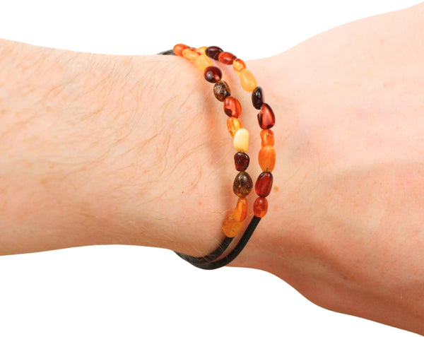 Barnsteen spiraal bar armband (Amber)