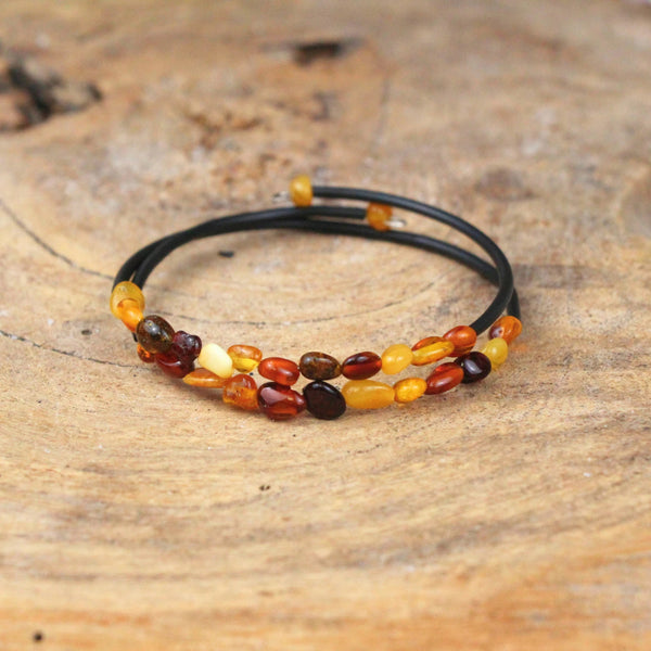 Barnsteen spiraal bar armband (Amber)