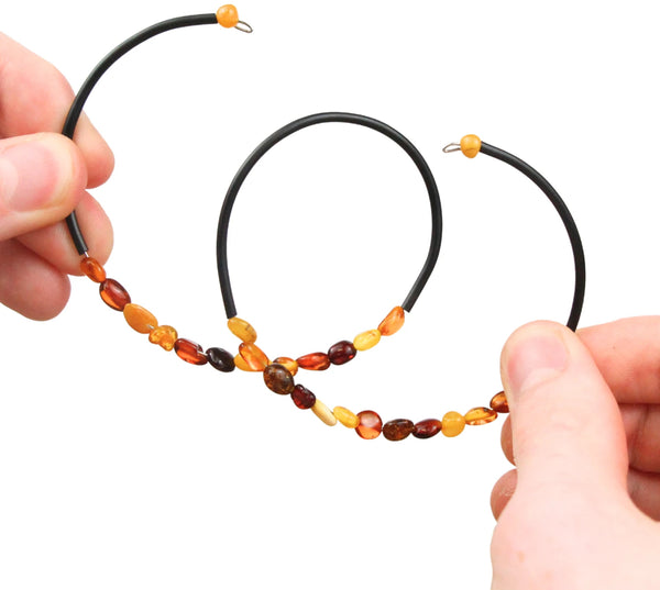 Barnsteen spiraal bar armband (Amber)