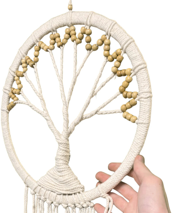 Dromenvanger - Tree of life 30 cm beige kralen