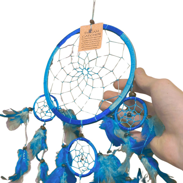 Dromenvanger 16 cm Blauw-Turquoise alleen veren