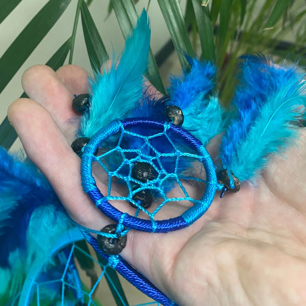 Dromenvanger 16 cm Blauw-Turquoise alleen veren