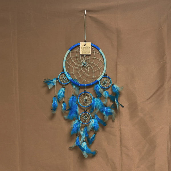 Dromenvanger 16 cm Blauw-Turquoise alleen veren