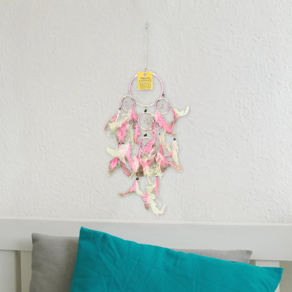 Dromenvanger - 9 cm - Roze met wit