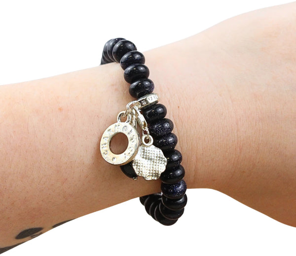 Armband blaufluss met bedels