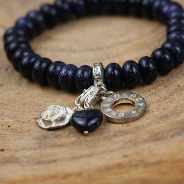 Armband blaufluss met bedels