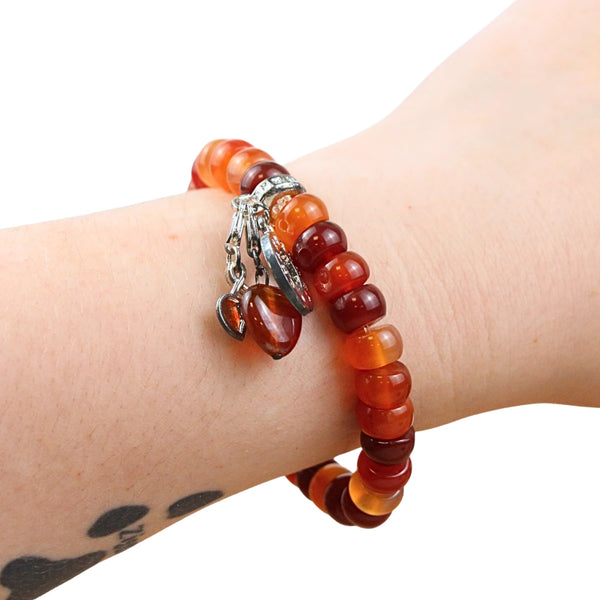 Armband Carneool met bedels
