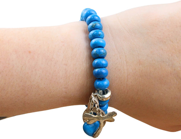 Armband Howliet blauw met bedels