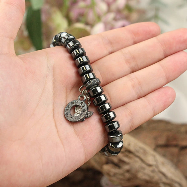 Armband Hematiet met bedels