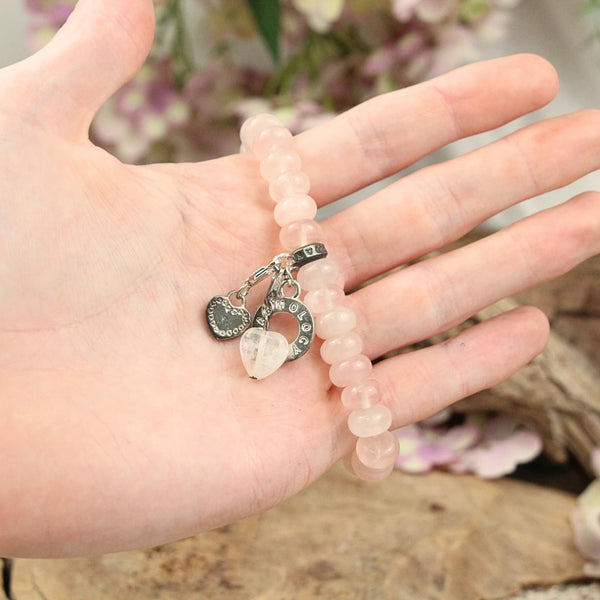 Armband Rozenkwarts met bedels