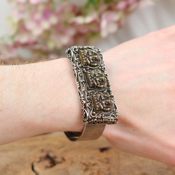Tibetaanse zilveren armband Ganesha