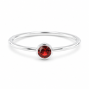 Geboortesteen Ring Granaat Januari - 925 Zilver - Zilverkleurig (Maat 17)