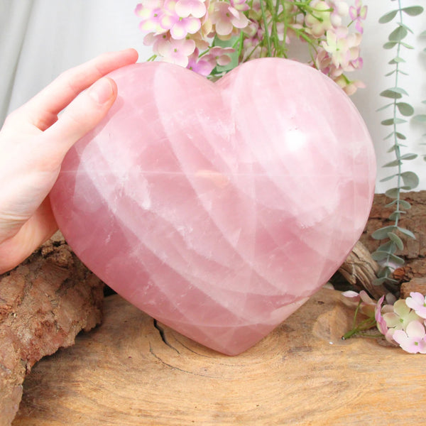 Rozenkwarts edelsteen hart XL nr.01