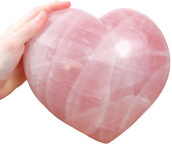 Rozenkwarts edelsteen hart XL nr.01
