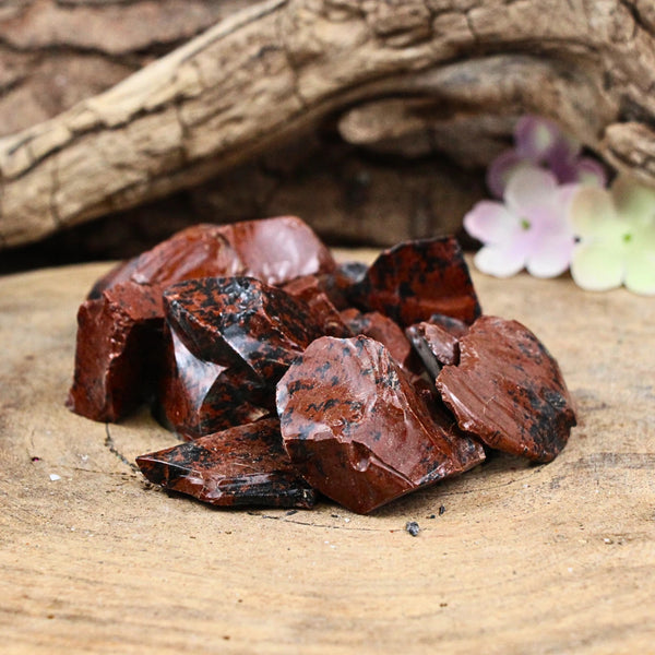 Obsidiaan mahonie 250 gr. ruwe brokjes