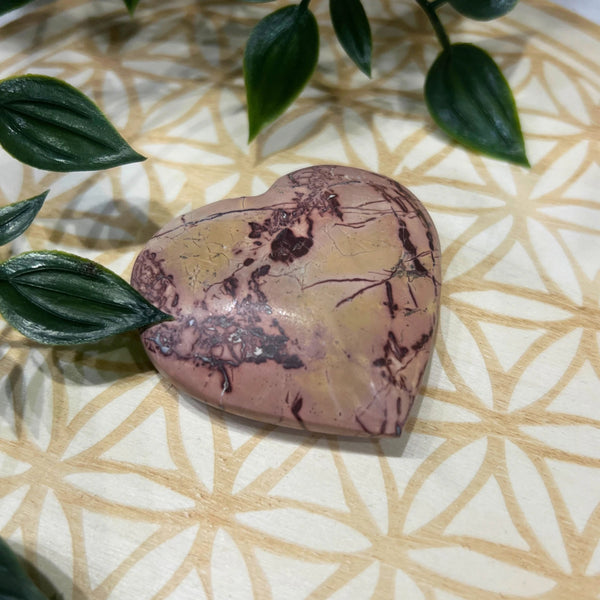 Edelsteen hart Mokaiet 6 cm