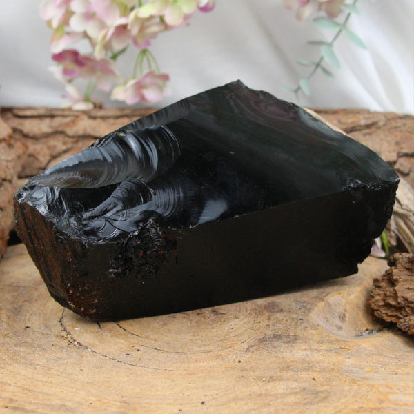Obsidiaan zwart ruw stuk nr.04