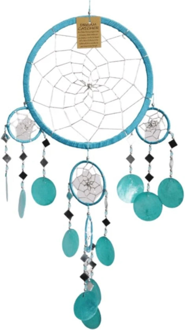 Dromenvanger spiegel-schelp 22 CM - Blauw