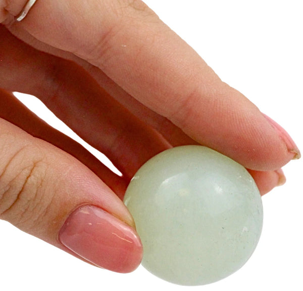 Edelsteenbol natuurlijk Hetian Jade, 2,5- 3 cm