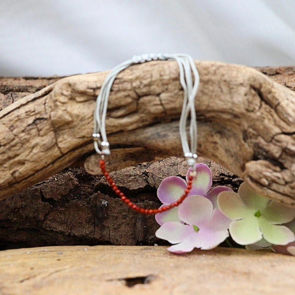 Jaspis rood sparkle armband met schuifknoop