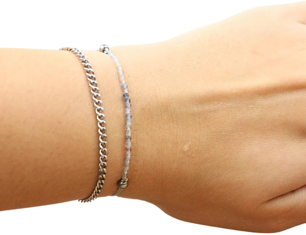 Fluoriet regenboog sparkle armband met schuifknoop