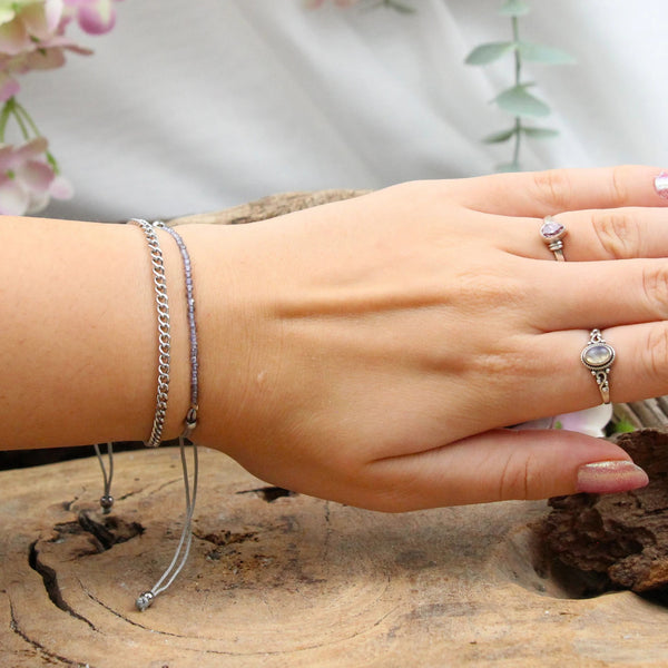 Ioliet sparkle armband met schuifknoop