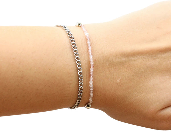 Aardbeienkwarts sparkle armband met schuifknoop