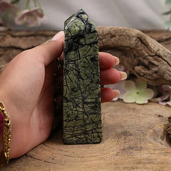 Serpentijn Jungle Jaspis Obelisk 12 X 3 X 3 Cm Afghanistan