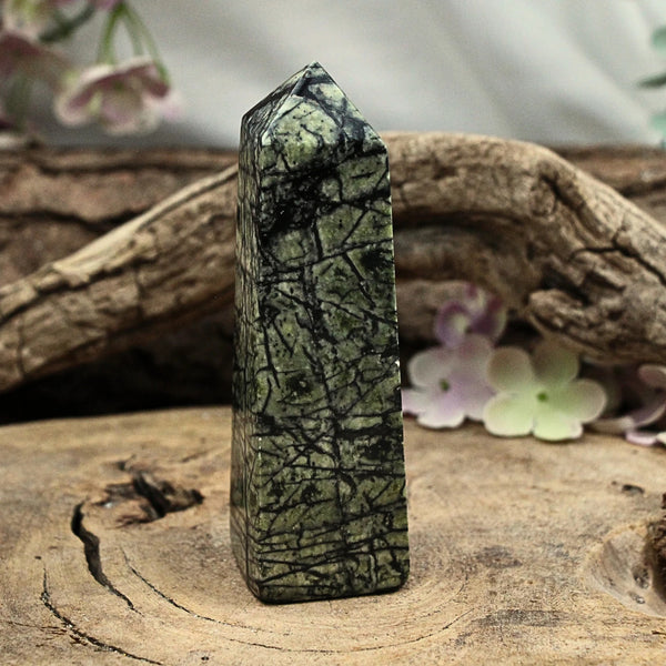 Serpentijn Jungle Jaspis Obelisk 12 X 3 X 3 Cm Afghanistan