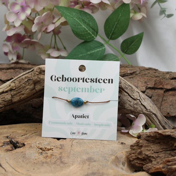 Geboortesteen armband september - Apatiet