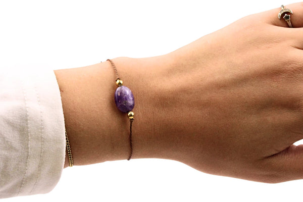 Geboortesteen armband februari - Amethist