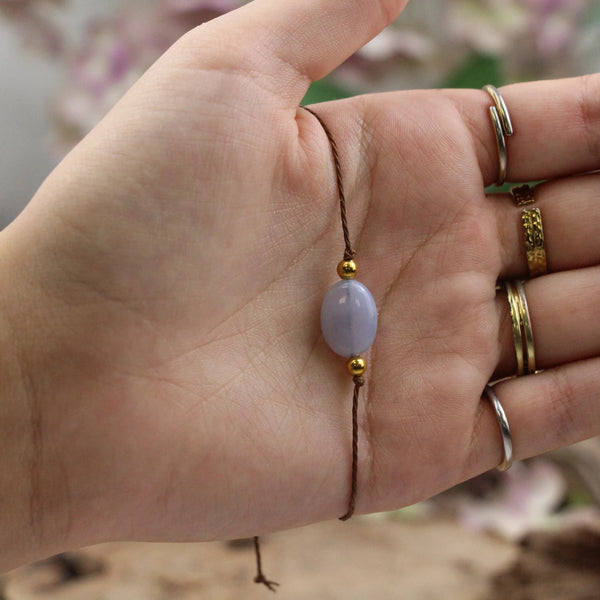Geboortesteen armband december - Chalcedoon