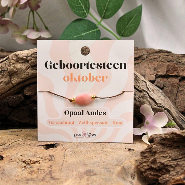 Geboortesteen armband oktober - Opaal Andes