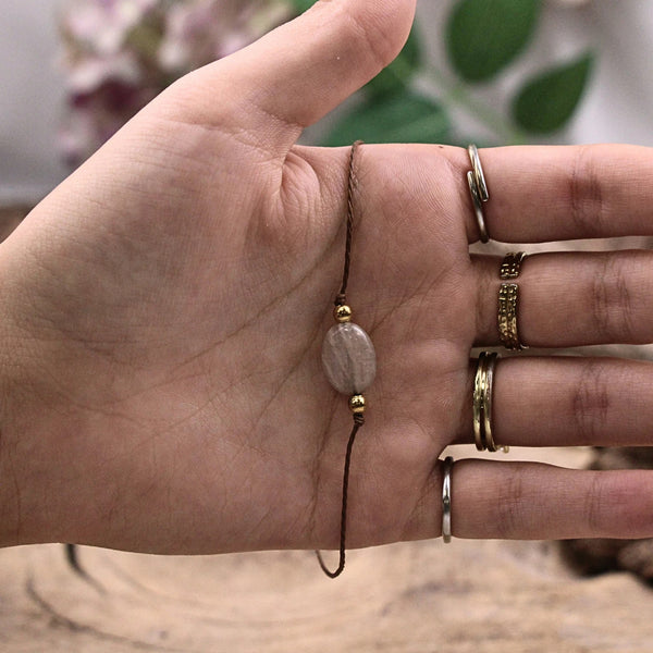 Geboortesteen armband Januari - Rozenkwarts