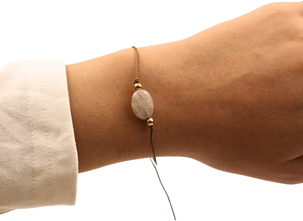 Geboortesteen armband Januari - Rozenkwarts