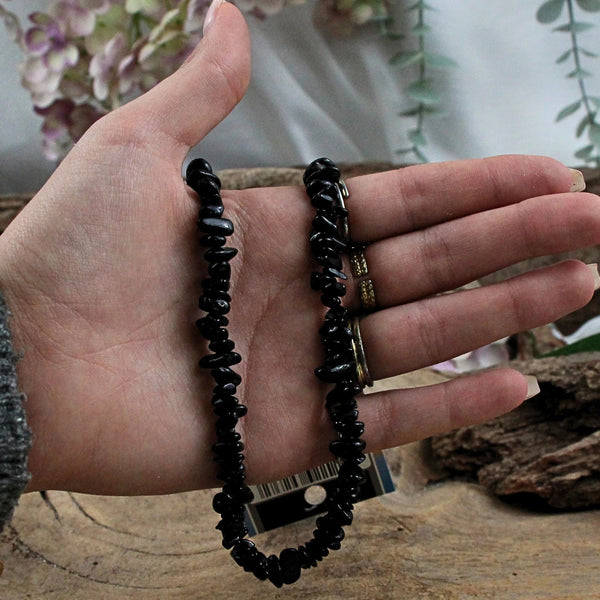 Toermalijn zwart splitketting + kaart