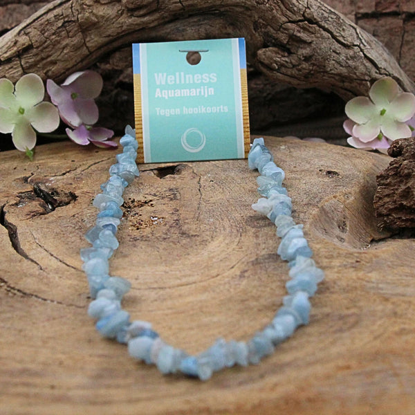 Aquamarijn splitketting + kaart