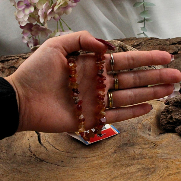 Carneool splitketting + kaart