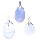 Edelsteenhanger Chalcedoon Met Metalen Oogje ±1.5-3cm