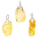 Edelsteenhanger Citrien Gebrande Amethist Met Metalen Oogje ±1.5-3cm