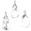 Edelsteenhanger Howliet Met Gelijmd Metalen Oogje ±1.5-3cm