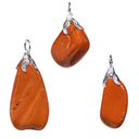 Edelsteenhanger Rode Jaspis Met Metalen Oogje ±1.5-3cm