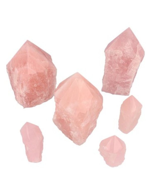 Roze kwarts punten top gepolijst, p/kg