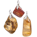 Edelsteenhanger Versteend Hout Metalen Oogje ±1.5-3cm