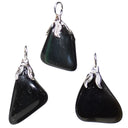 Edelsteenhanger Regenboog Obsidiaan Met Metalen Oogje ±1.5-3cm
