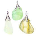Edelsteenhanger Groene Calciet Met Metalen Oogje ±1.5-3cm