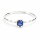 Geboortesteen Ring Saffier September - 925 Zilver - Zilverkleurig (Maat 17)