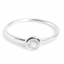 Geboortesteen Ring Maansteen Juni - 925 Zilver - Zilverkleurig (Maat 17)