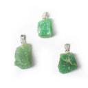 Edelsteenhanger Groene Kwarts Ruw Met Metalen Oogje ±3.5cm