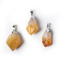 Edelsteenhanger Citrien Gebrande Amethist Ruw Gegalvaniseerd Met Metaal Oogje ±3 cm